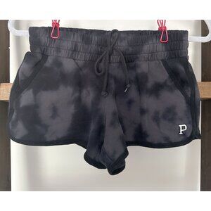 Victoria's Secret PINK Dolphin Hem Varsity Shorts in Black/Gray Tie-Dye